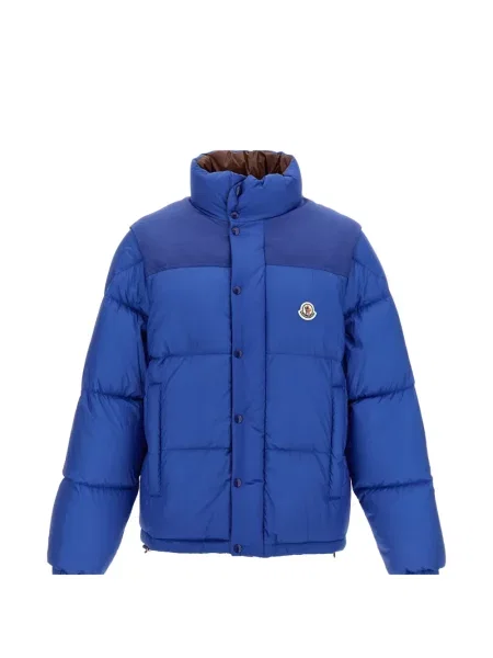 Geacă cu puf Moncler reversibilă albastru