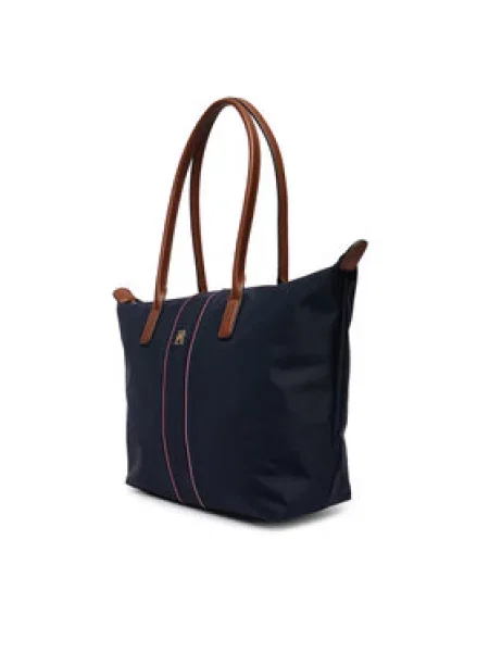 TOMMY HILFIGER Shopper POPETTE námornícka / hnedá modrá