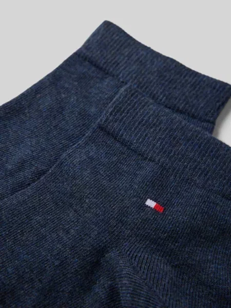 Skarpety stopki z mieszanki bawełny w zestawie 2 szt. model QUARTER’ Tommy Hilfiger niebieskie