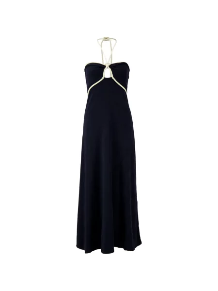 Rochie maxi Johanna Ortiz cu gât halter albastru