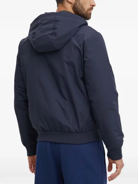 Яке Ea7 Emporio Armani с качулка с принт синьо