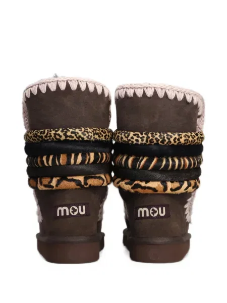 Botine Mou cu imagine cu imprimeu animal print maro