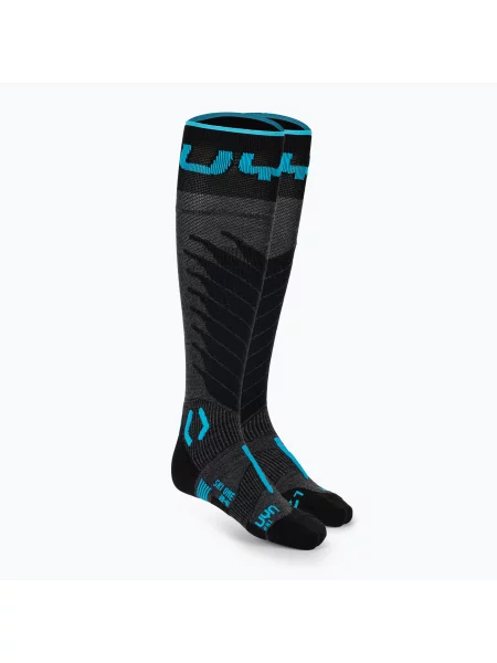 Skarpety narciarskie UYN Ski One Merino anthracite/turquoise czarne