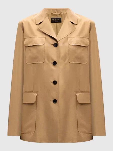 Жакет з шовку Loro Piana бежевий