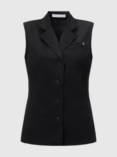 Жилет з вовною у візерунок монограми логотипа Helmut Lang чорний