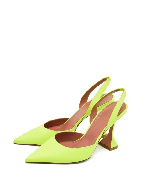 Pantofi cu toc Amina Muaddi slingback verde