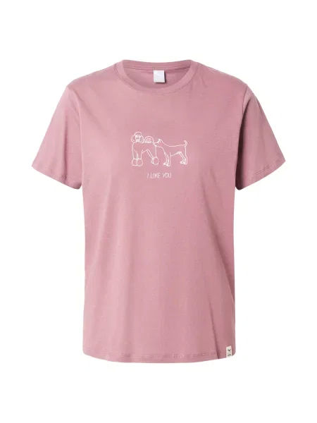 Iriedaily Tricou I Like U mauve alb