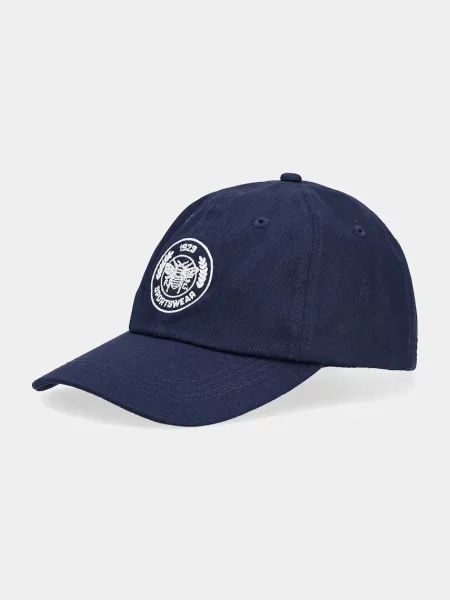 Шапка с козирка Hummel с апликация тъмносиньо