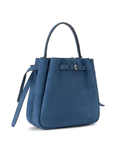 Kapelusz Tory Burch skórzany niebieski