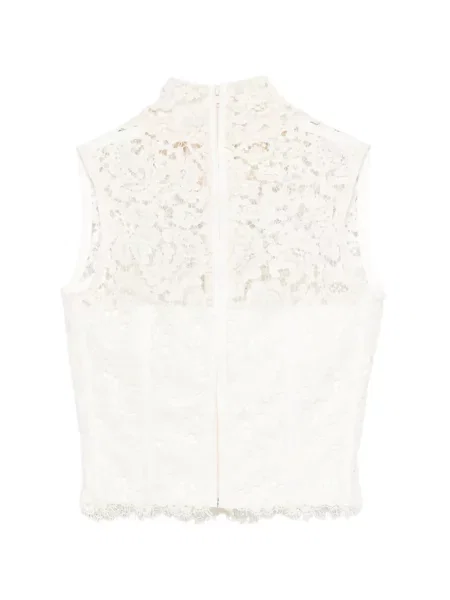 Top Mitiliane Couture din dantelă alb