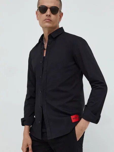 HUGO Cămașă | Extra slim fit | stretch negru