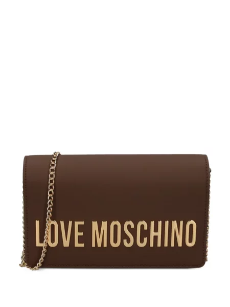 Geanta crossbody Love Moschino cu autograf maro