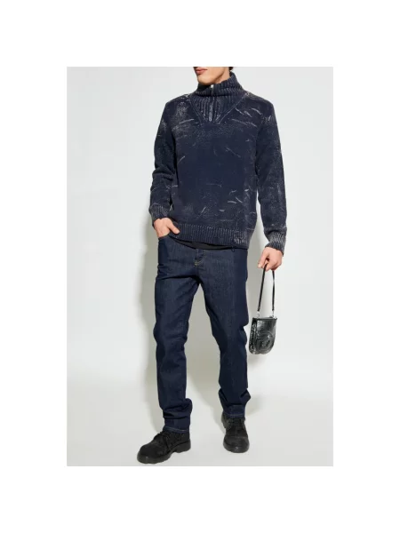 Sweter Diesel wełniany niebieski