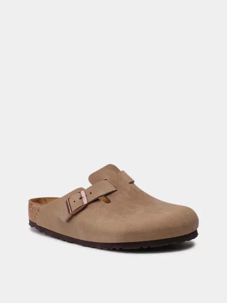 Кожаные сабо Birkenstock коричневые