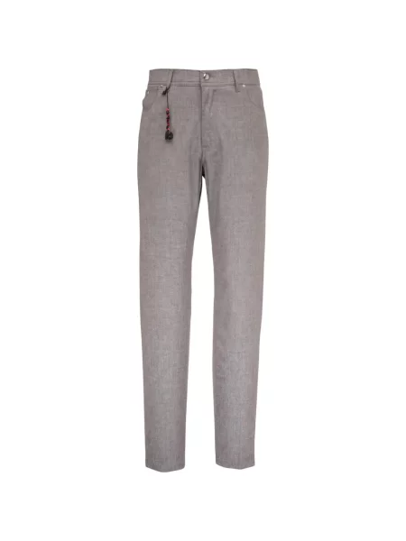 Pantaloni Marco Pescarolo de flanelă gri