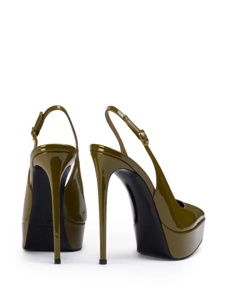Pantofi cu toc Le Silla din piele cu platformă verde