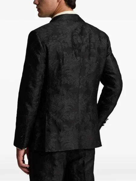 Φλοράλ μπλέιζερ Ralph Lauren Rrl ζακάρ με πέτο μαύρο