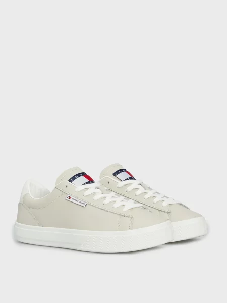 Кожаные кроссовки Tommy Jeans бежевые
