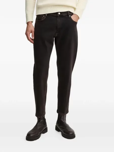 Blugi conici Sisley cu 5 buzunare conici negru