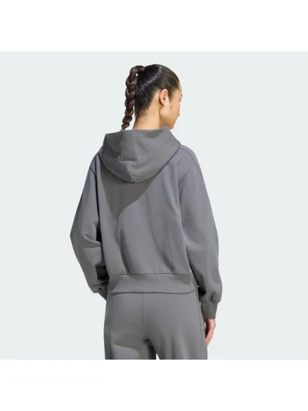 BLUZA Z KAPTUREM MAŁYM LOGO I SUWAKIEM NA CAŁEJ DŁUGOŚCI ADIDAS KIT szara