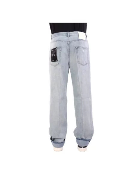 Szerokie jeansy Emporio Armani niebieskie