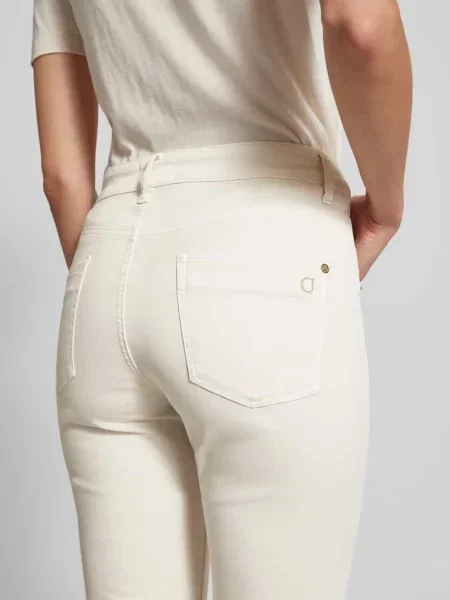 Jeansy o skróconym kroju slim fit model ‘PIPER’ Cambio białe