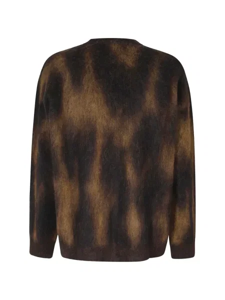 Cardigan Roberto Collina cu imprimeu animal print din jacard maro