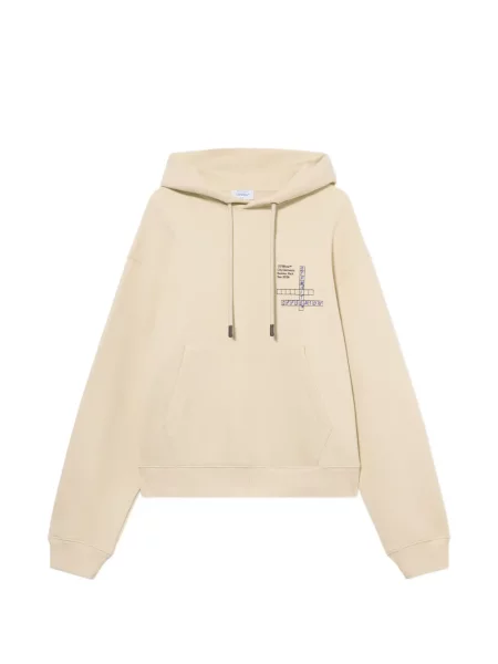 Hanorac cu glugă Off-white cu imagine cu cordon alb