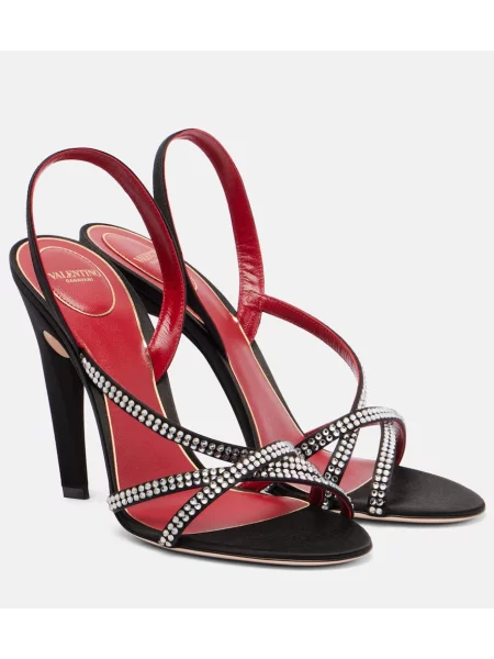 Sandale Valentino Garavani din satin negru