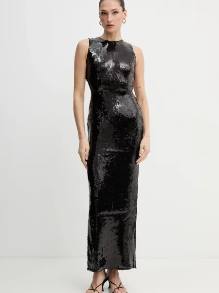 Bardot rochie maxi mulată negru