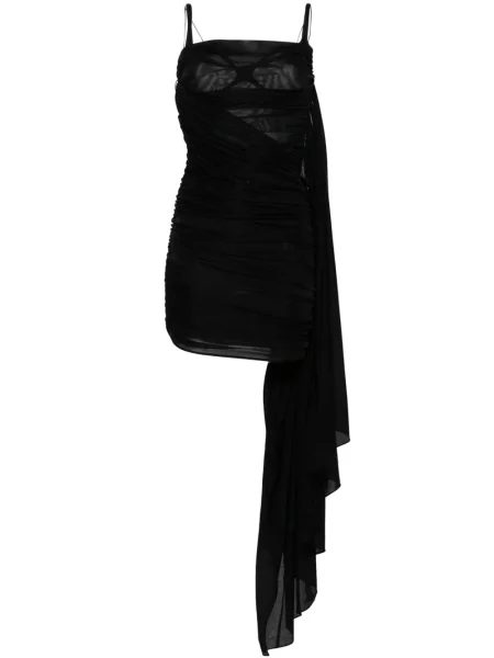 Rochie mini Mugler drapată de costum negru