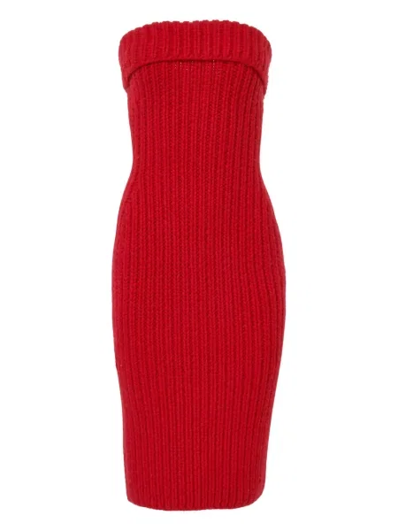 Rochie midi Carolina Herrera tricotate până la genunchi de costum roșu