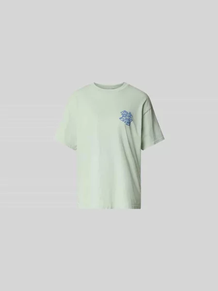 Oversize’owy T-shirt z nadrukiem logo Anine Bing zielona