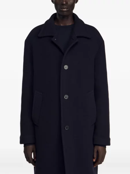 Palton Sandro de lână albastru
