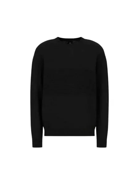 Sweter Armani Exchange z okrągłym dekoltem czarny
