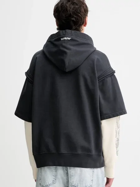 Кофта Barrow з капюшоном з принтом сірий