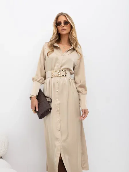 Midi haljina Italy Moda smeđa