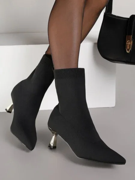 Botine Vamile cu argintiu negru