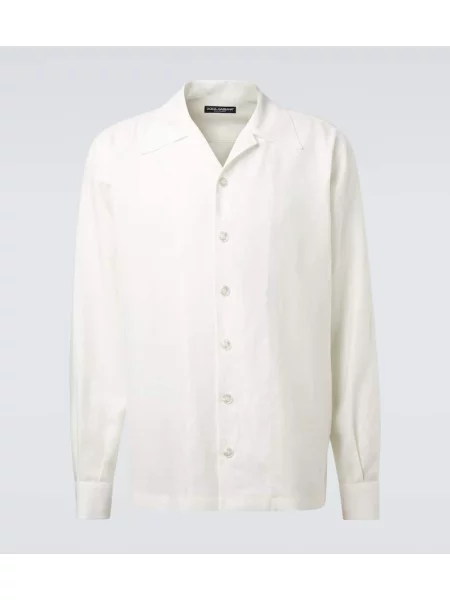 Lanena srajca Dolce&gabbana bela