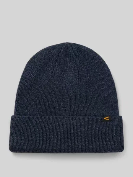 Czapka beanie z mieszanka bawełny Camel Active granatowa