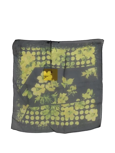 Fular Gianfranco Ferre cu model floral cu imagine negru