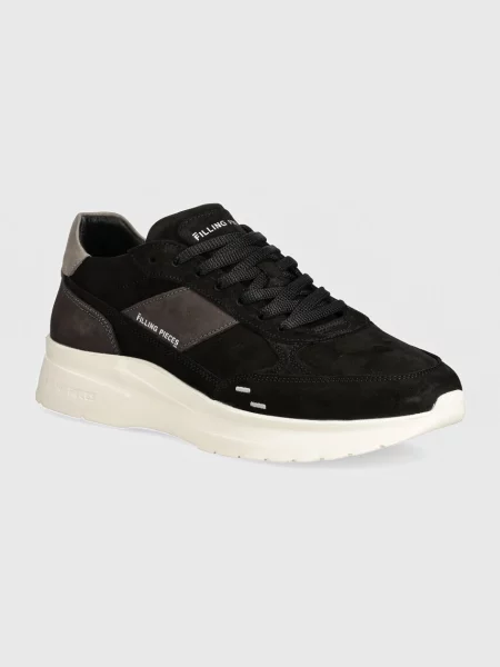 Semišové tenisky Filling Pieces černé