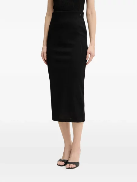 Fustă tip creion Armani Exchange cu autograf negru