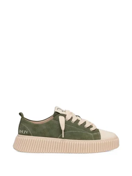 Sneakerși Rhun din piele de căprioară verde