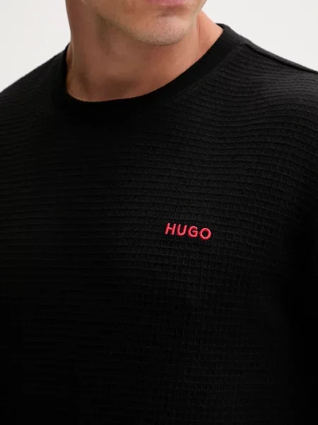 Однотонный лонгслив Hugo черный