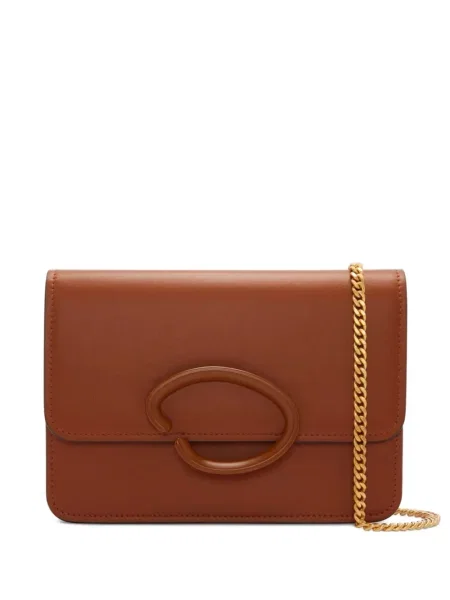 Geanta de piele Oscar De La Renta din piele maro