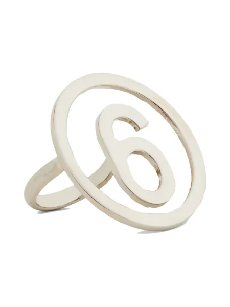 Pierścionek Maison Margiela z logo szary