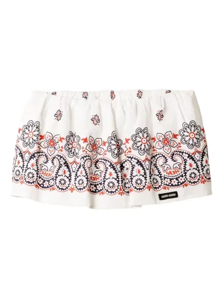Fustă Miu Miu din poplin alb