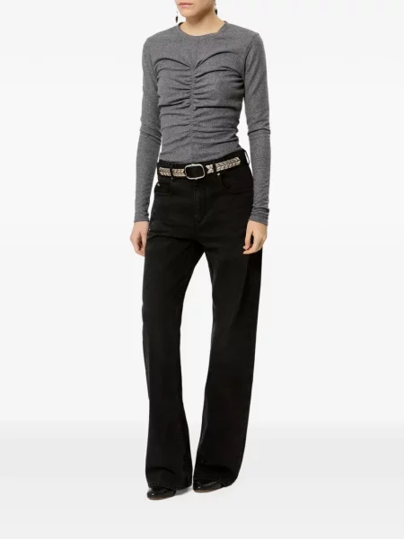 Lung top Marant Etoile cu volane gri