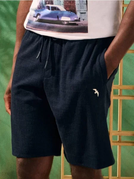 Sinsay Kraťasy s ozdobným vázáním námořnická modrá